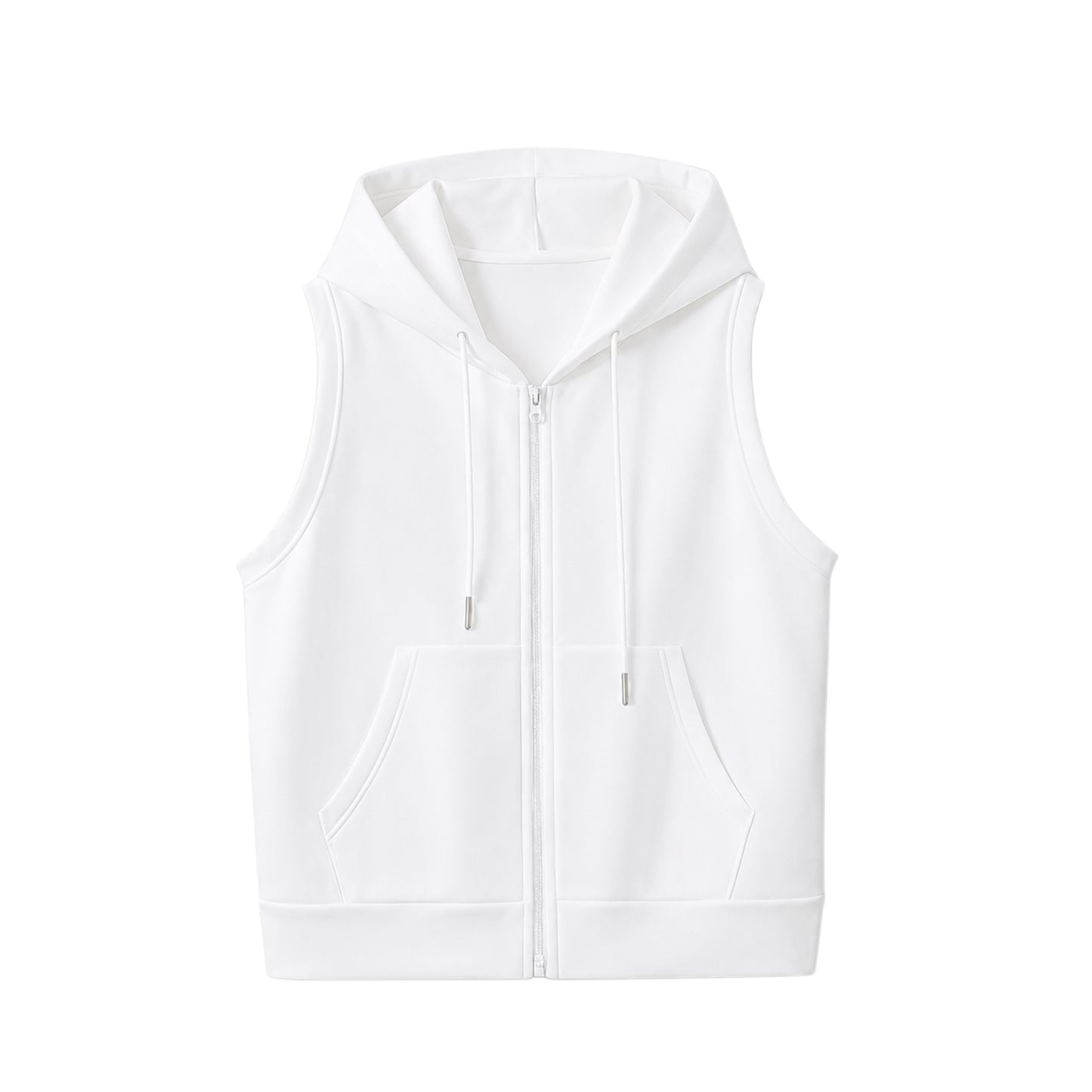 SLEEVELESS ZIP-UP HOODIE