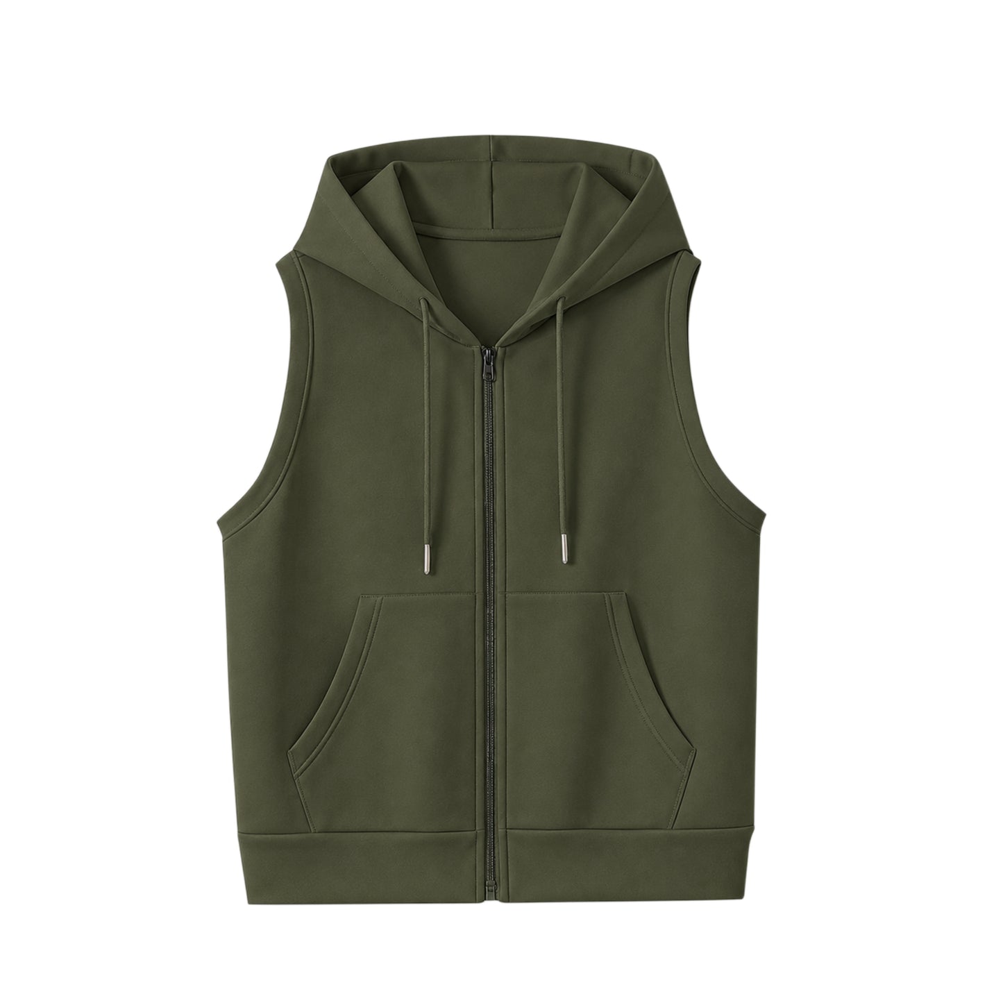 SLEEVELESS ZIP-UP HOODIE