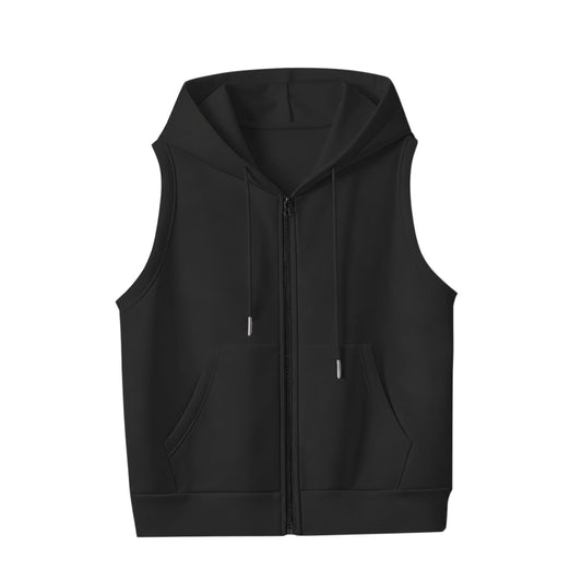 SLEEVELESS ZIP-UP HOODIE