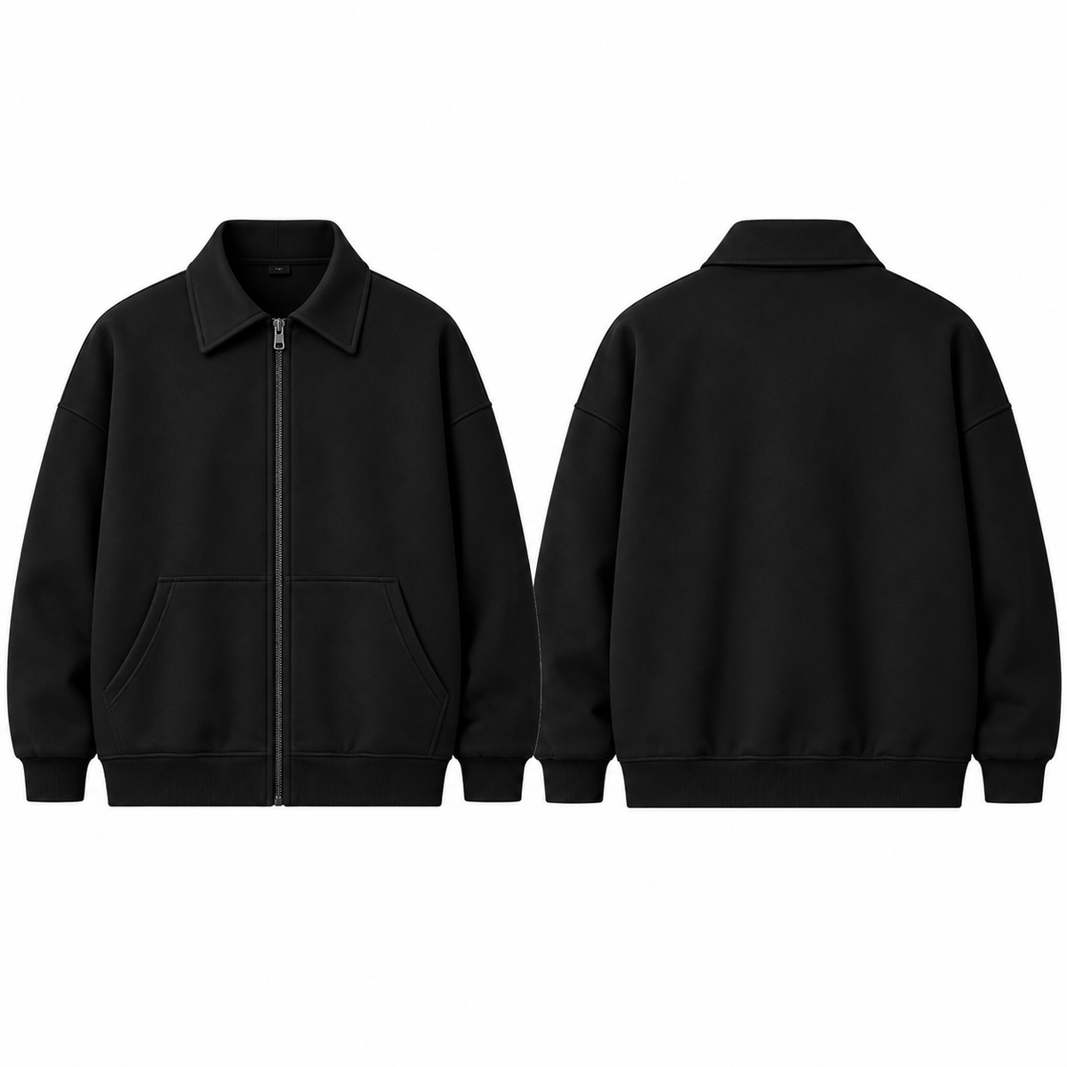 Zip-Up Collared Sweatshirt